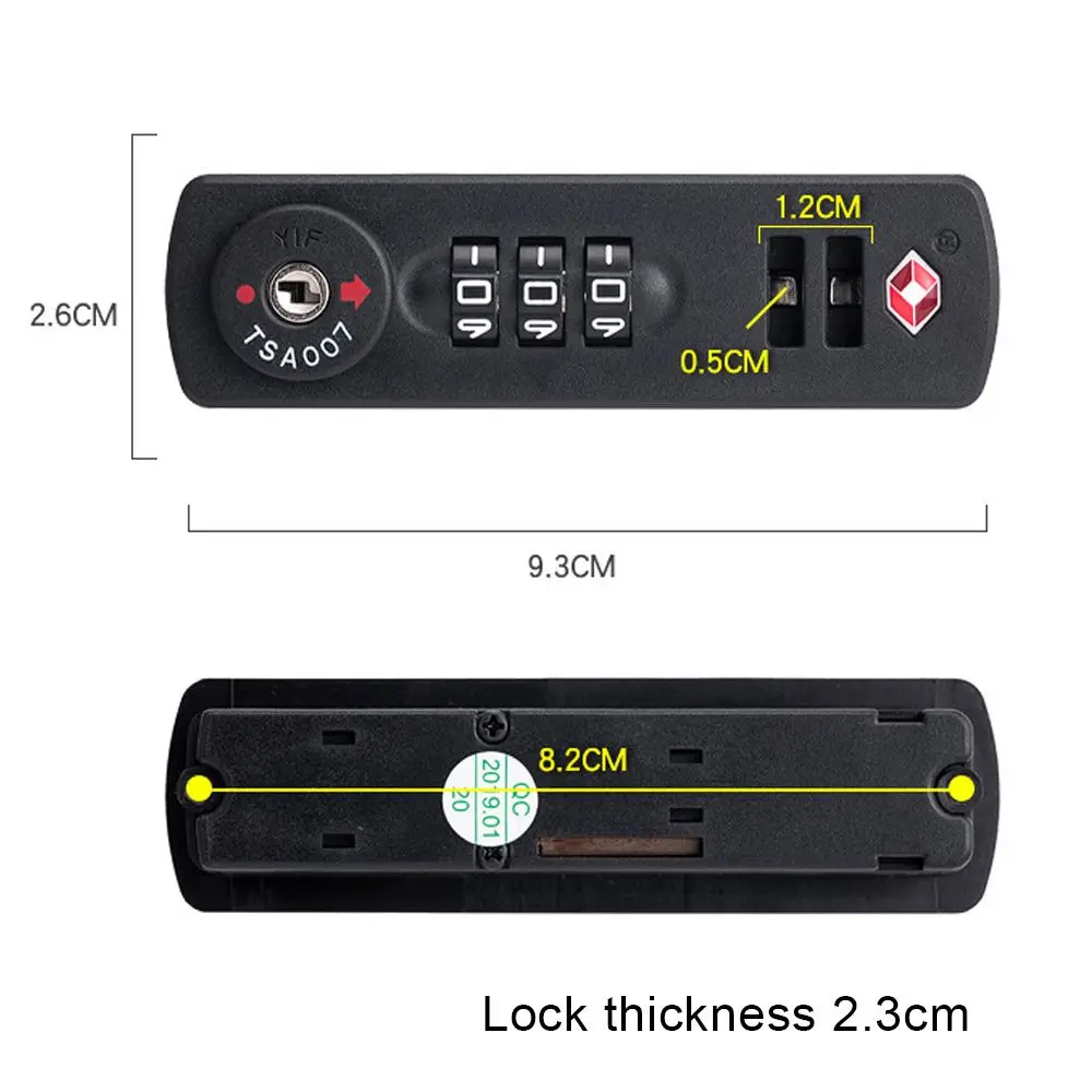 Hardware Luggage Weatherproof Protection Security Safely Code Lock 3 Digit Combination Lock TSA21123 TSA Customs Lock