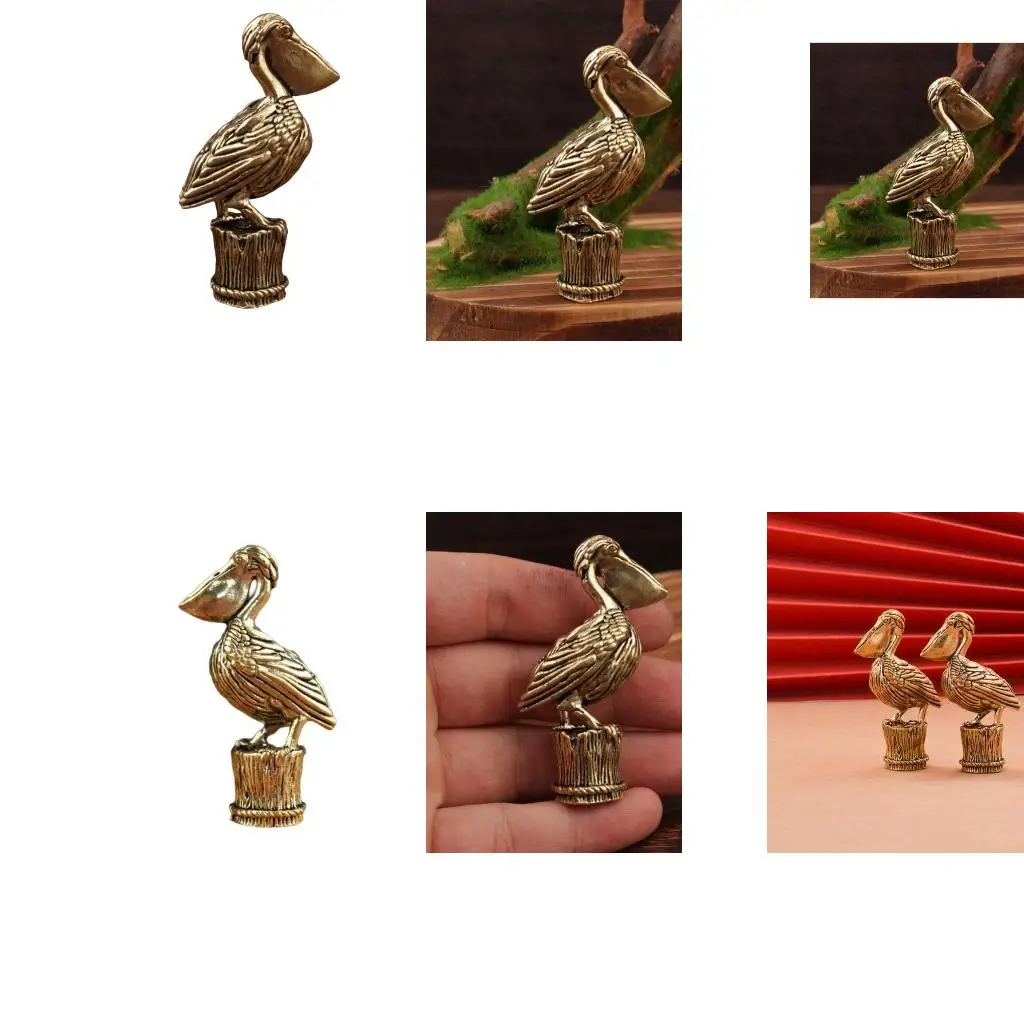  Pelicans Statue Metal Animal Figurines Sculptures Desktop Ornaments Home Decors