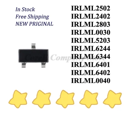 (50piece) IRLML2502 IRLML2402 IRLML2803 IRLML0030 IRLML5203 IRLML6244 IRLML6344 IRLML6401 IRLML6402 IRLML0040 TRPBF