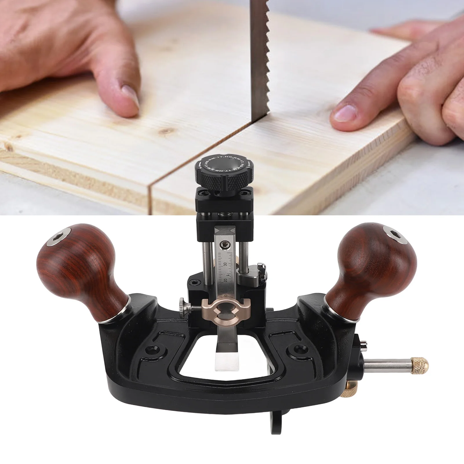 Router Plane Handheld Woodworking Tool Wooden Handle Woodworking Router Plane Muti Purpose Adjustable Ergonomic for Joinery