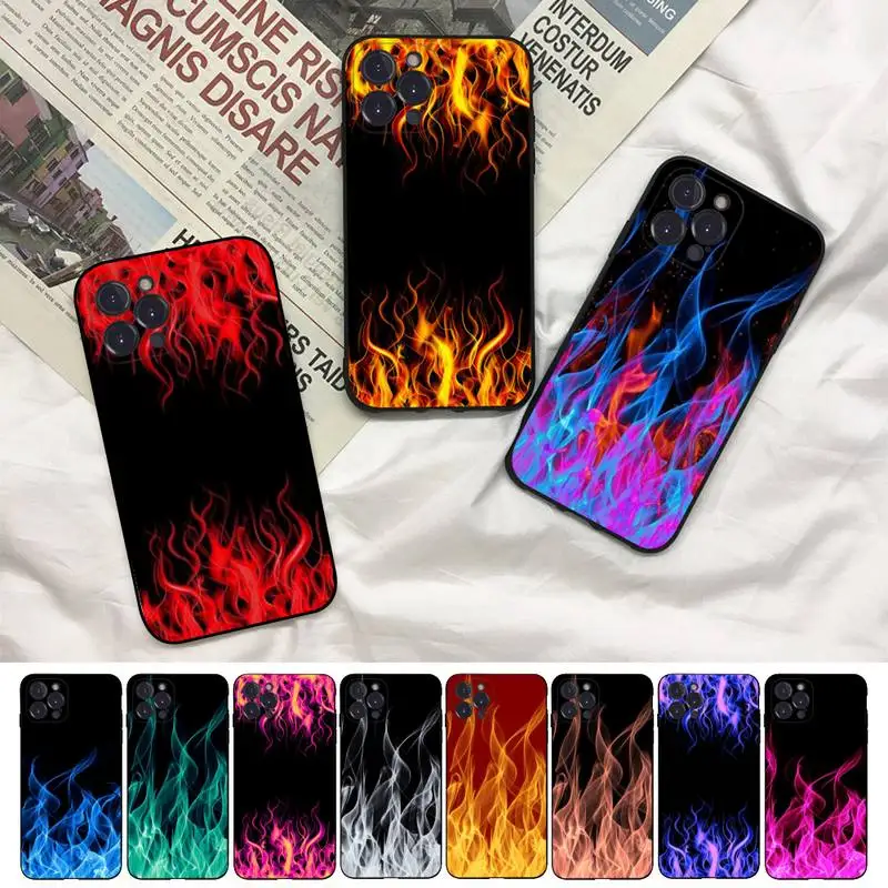 Fashion Fire Flame Phone Case For iPhone 8 7 6 6S Plus X SE 2020 XR XS 14 11 12 13 Mini Pro Max Mobile Case