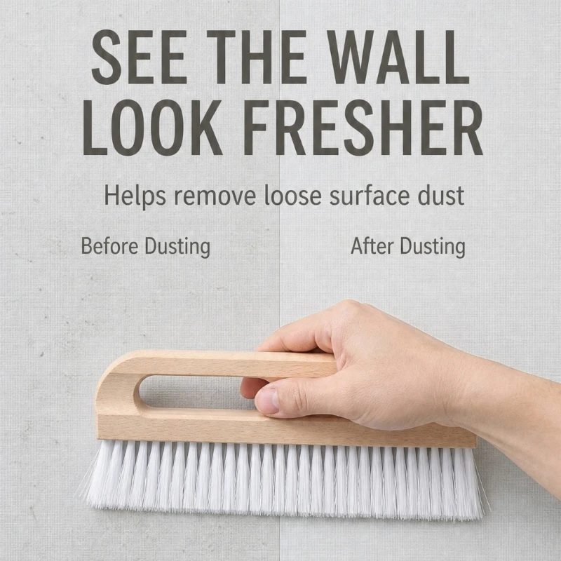 Wall Texture Brush with Grip and Synthetic Fibers, Wide Flat Paint Tool for Cloth Texture Finishing M4YD