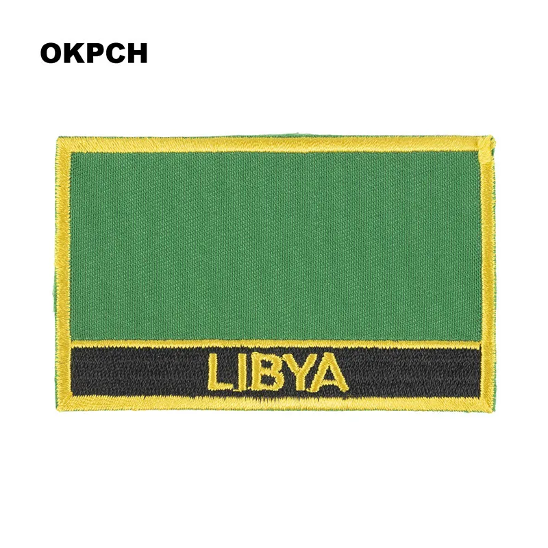 Libya Flag Embroidery Patches Iron on Saw on Transfer patches Sewing Applications for Clothes in Home&Garden