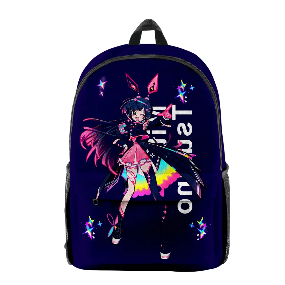 原宿面白い VTuber 月野美兎アニメ生徒ランドセルノートブックバックパック 3D プリントオックスフォード防水男の子/女の子旅行バックパック