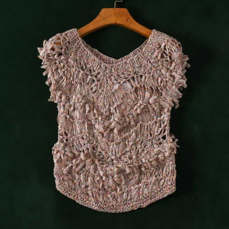 

Artistic Handmade Knitted ort Sve Top Warmth Retaining round Ne Regular Fit Commute Sle Knitted Sweater
