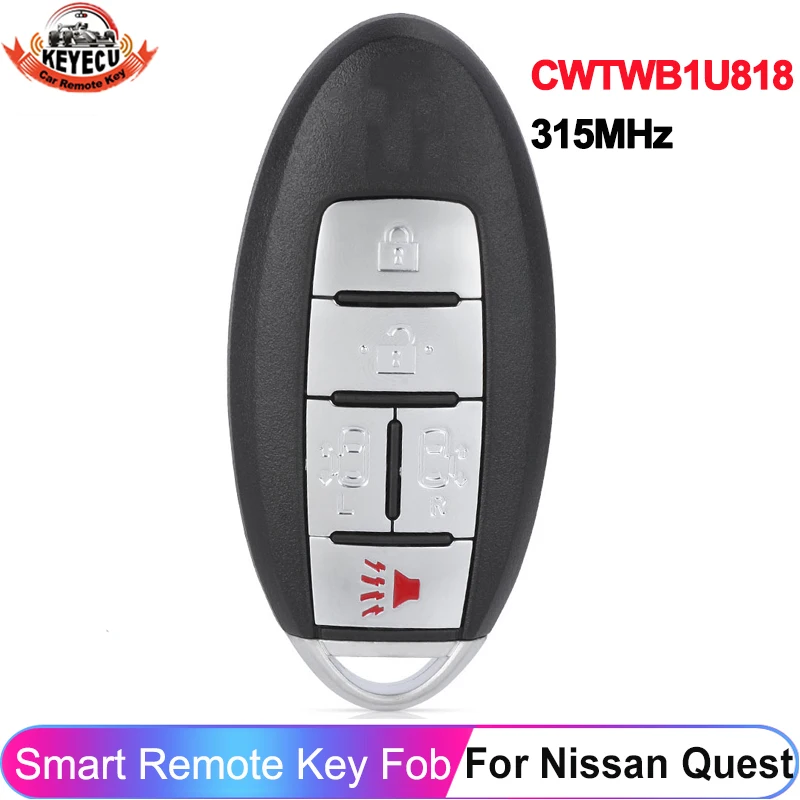 

KEYECU 5 кнопок CWTWB1U818 для Nissan Quest 2011 2012 2013 2014 2015 2016 2017 Smart Fob 315 МГц PCF7952A Пульт дистанционного управления без ключа