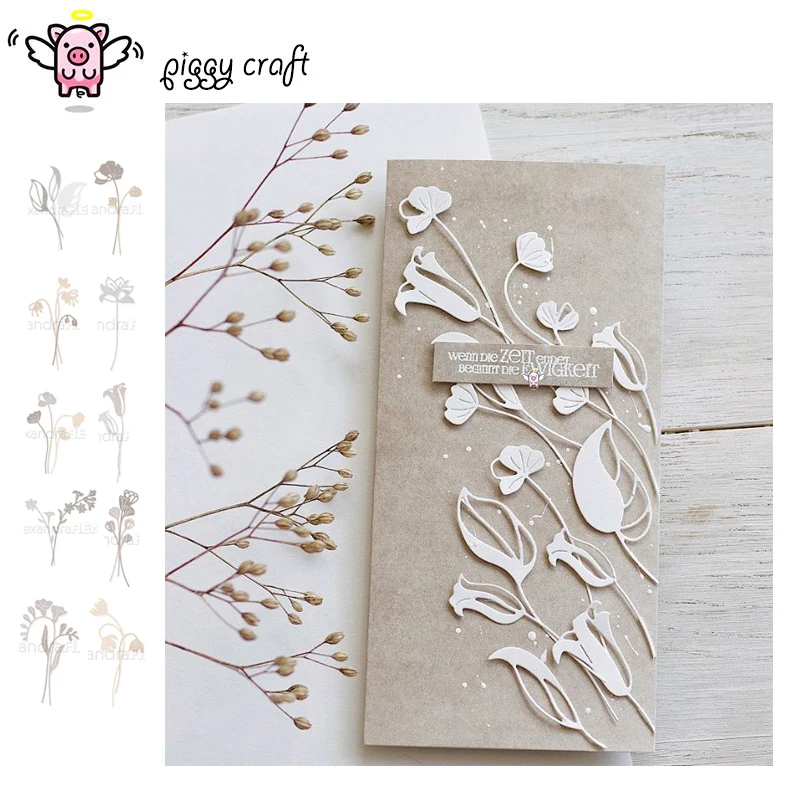 Piggy Craft metal cutting dies cut die mold New Flower leaf series Scrapbook paper craft knife mould blade punch stencils