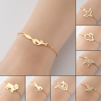 Shuangshuo Cute Animal Stainless Steel Bracelets for Women Running Fox Bracelets & Bangles Jewelry Baby Fox Charm Bracelet