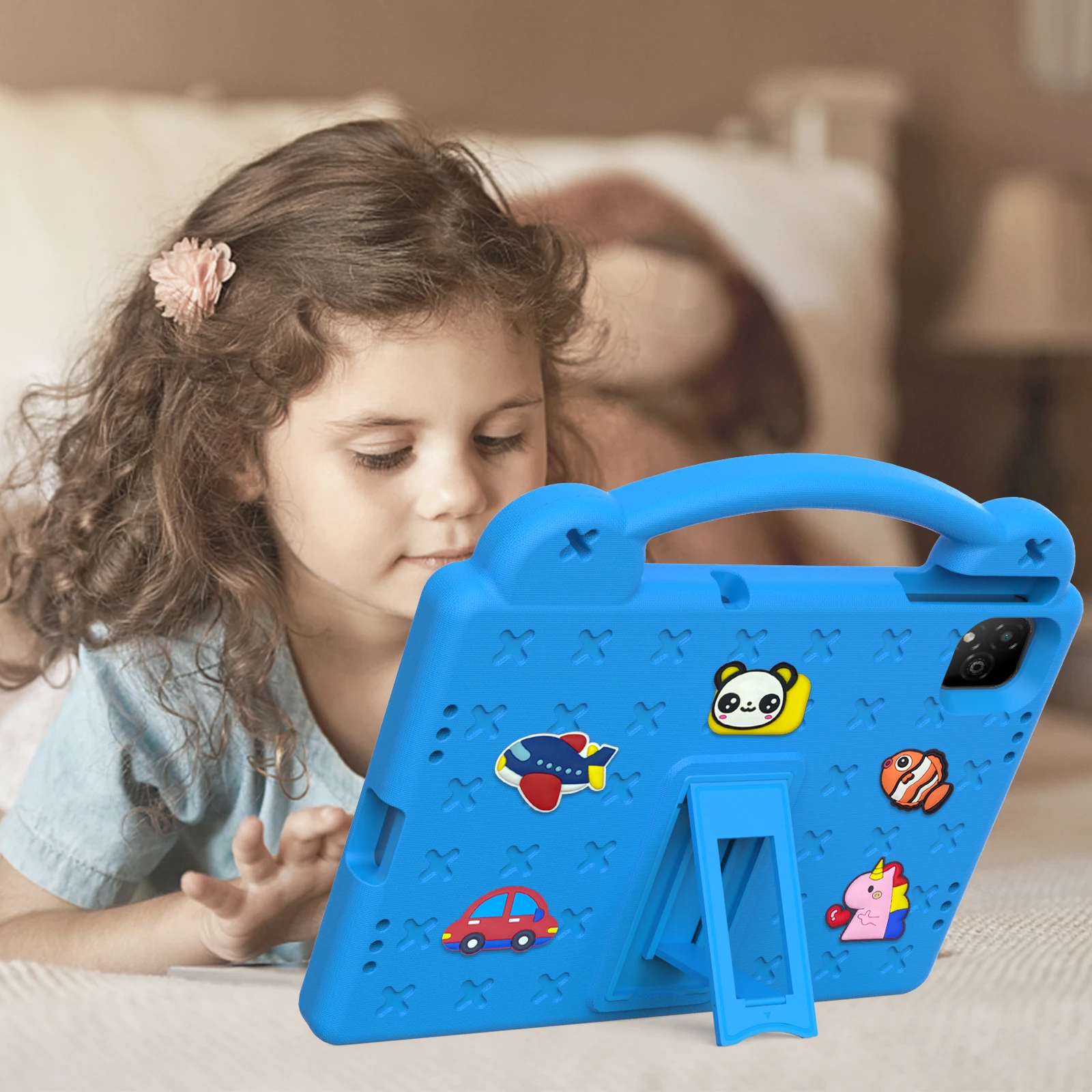 For Infinix Xpad 20/30E/X1101 Kids Shockproof Case with Handle & Stand, Fun Protective Cover for 11inch Tablet