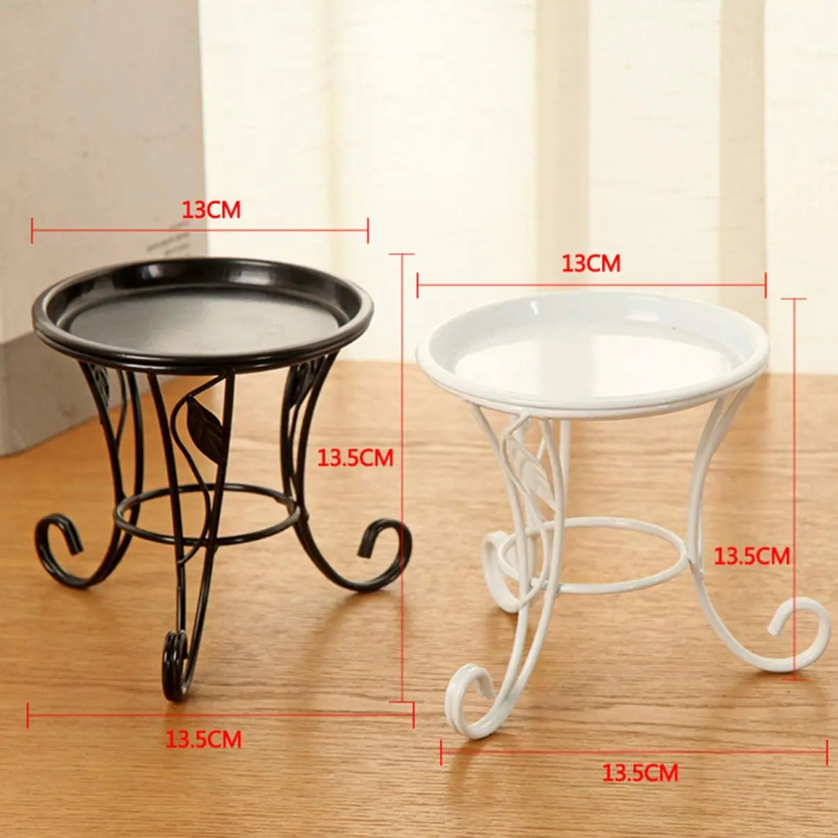 Flower Stool Metal Flower Stand,European Style Stool Balcony Floor Garden Flower Pot Planter Holder Decor Plant Shelve 1