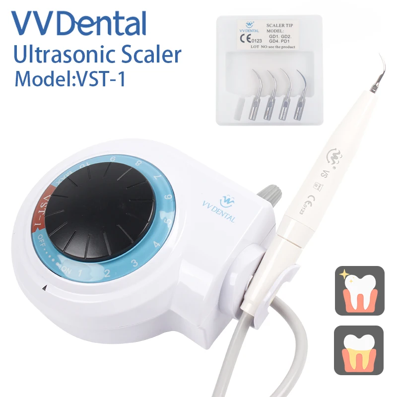 VVDental 2024 New VST-1 Ultrasonic Scaler for SATELEC/ DTE With 5 Working Tips Teeth Oral Cleaning Whitening Dental Scaler