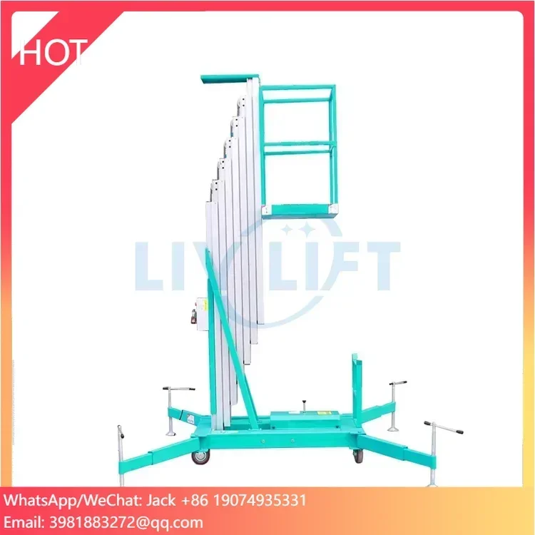 

CE 6-14m Aluminum Alloy Small Electric Personal Man Lift Electric Ladder Mast Lift Portable Vertical Hydraulic Ladder
