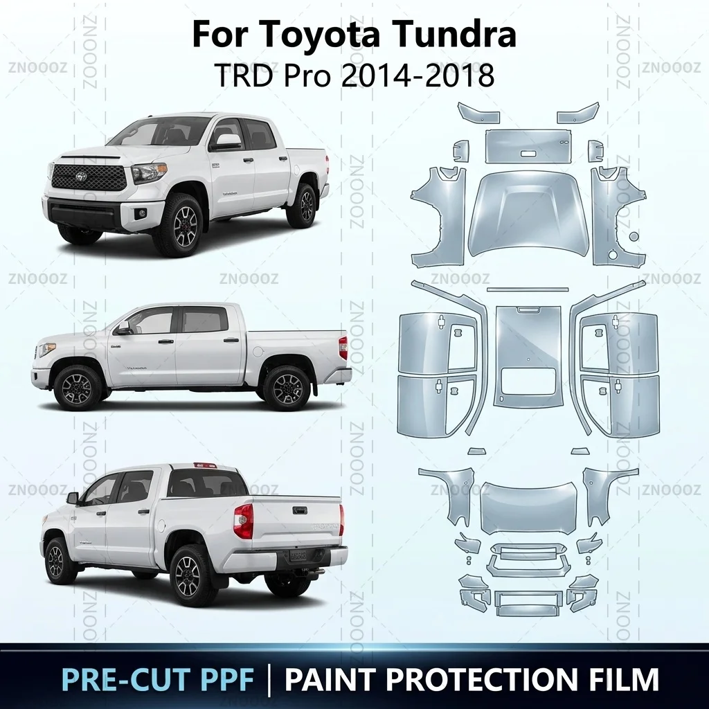 Für 2014-2018 Toyota Tundra TRD Pro Vorgeschnittene PPF Lackschutzfolie TPU Selbstheilende Vollfahrzeug-Schutzfolie Glänzend Transparent Matt Schwarz