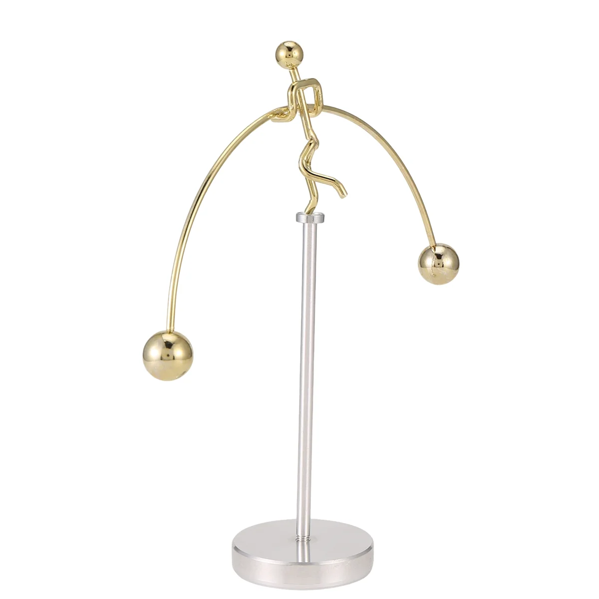 ABZDD Steel Physics Toy Kinetic Art Balance Toy Balancing Decompressive Science Psychology Office Toy for Desk Decor Gold