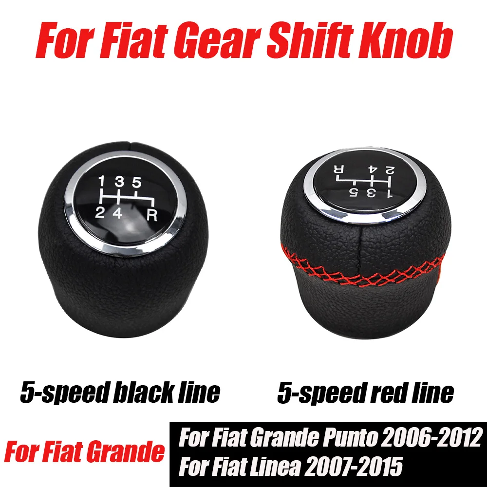 Car For Fiat Grande Punto 2006-2012 Linea 2007 2008 2009 2010 2011-2015 New 5 Speed Gear Shift Knob Shifer Lever Change Head
