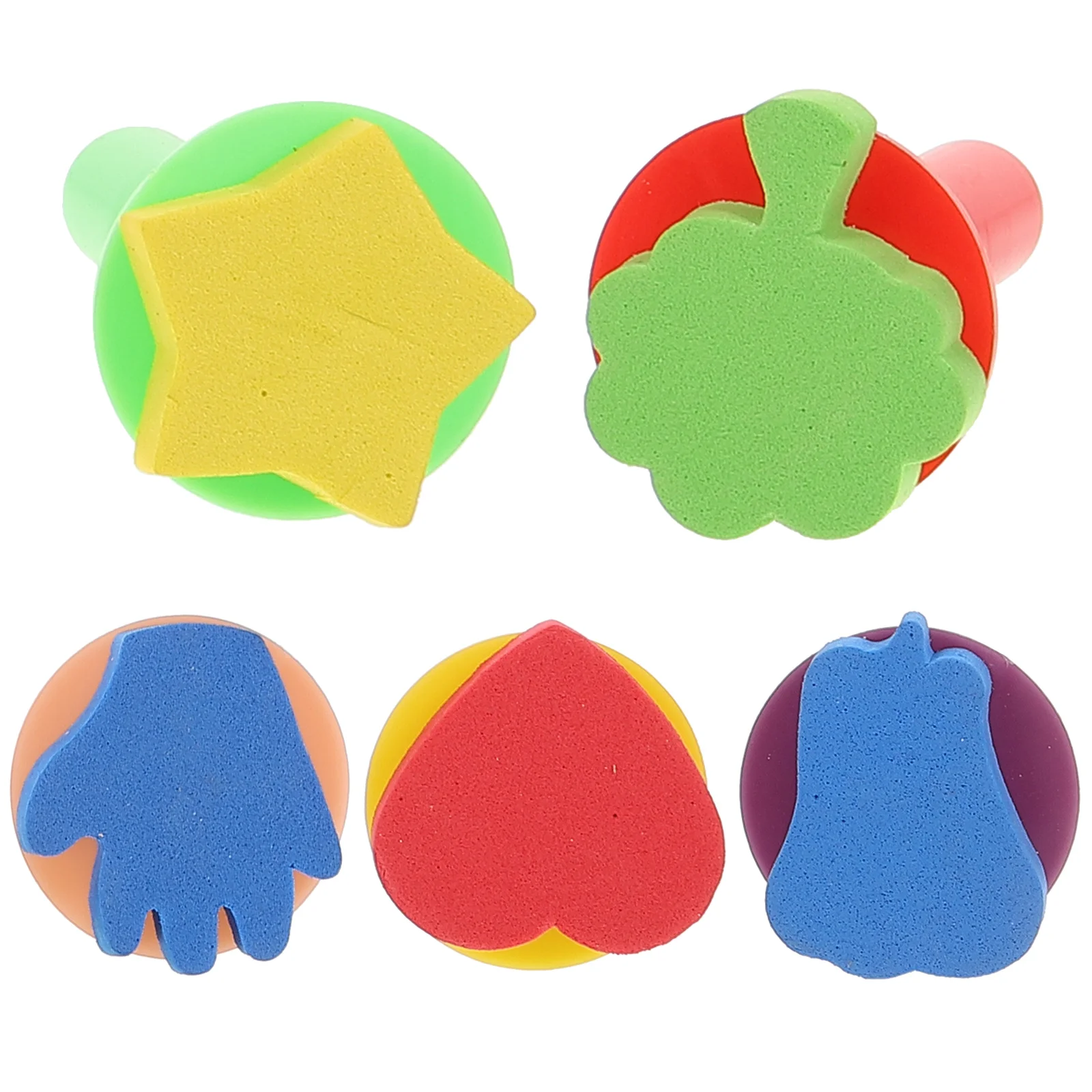 

5 Pcs Painting Stamp Sponge Supplies Stamper for Sponges Plastic Child Tools Painters Kids Drawing