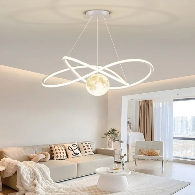 

Modern LED Hanging Chandelier for Child's Room Living Dining Room Bedroom Kitchen Moon Pendant Lamp Home Decor Lighting Fixture