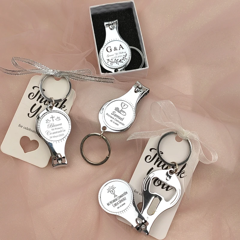 10/20pc Personalized Baptism Favor Baby Christening Gift For Guests Nail Clipper Keychain Bottle Opener First Communion Souvenir