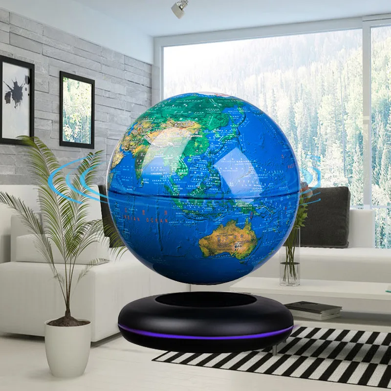 8 inch magnetic levitation globe for students special HD display black technology novelty gift globe