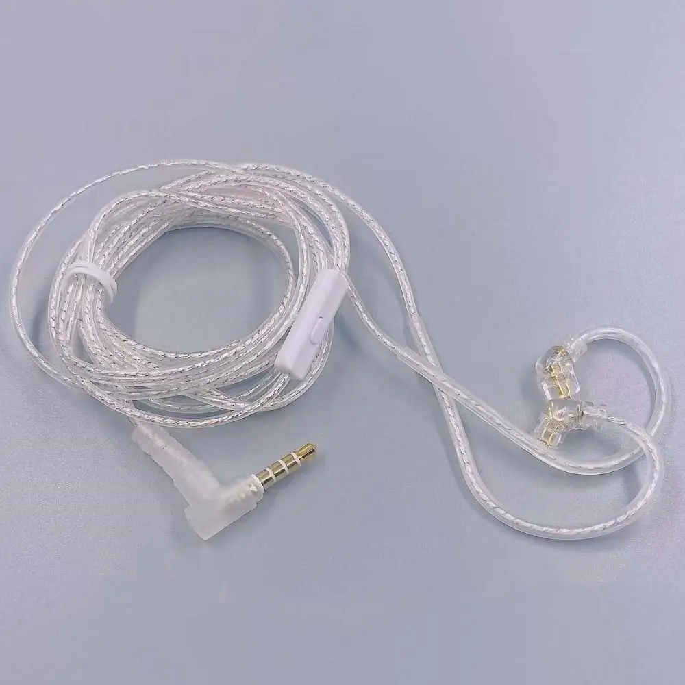 Silver Plated KZ Earphones Cables Upgrade Cable 3.5MM 2PIN KZ Headphones Wire With Microphone High-Purity Wired Earphones KZ