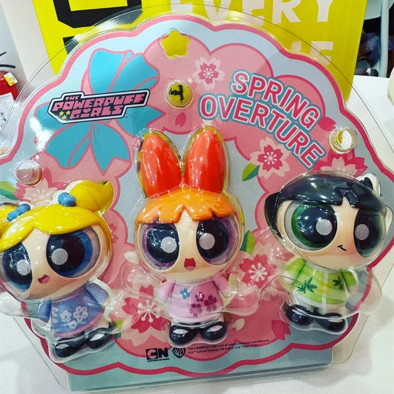 MINISO The Powerpuff Girls Season Spring Overture Series Elevator Card TOP TOY Desktop Ornaments Children's Toys Birthday Gifts