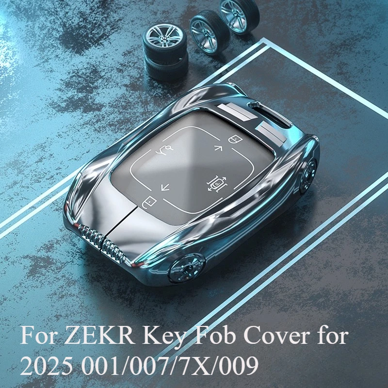 For ZEKR Key Fob Cover for 2025 001/007/7X/009, Premium Zinc Alloy Protective Case with Key Ring