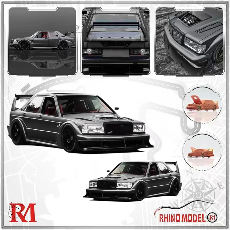 

**Pre-Order** Rhino Model RM 1:64 W201 190E Gray Diecast Model Car