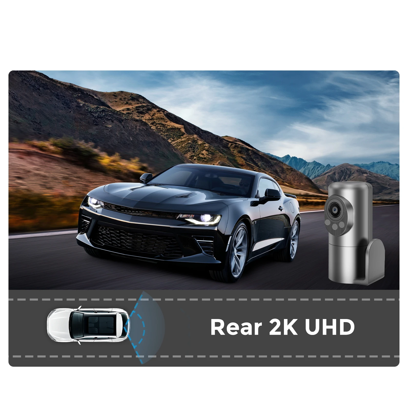 2K Rear Camera Dash Cam For Only Mangoal STARVIS 2 Dashcam Can Be Directly Plugged Into the Front Camera