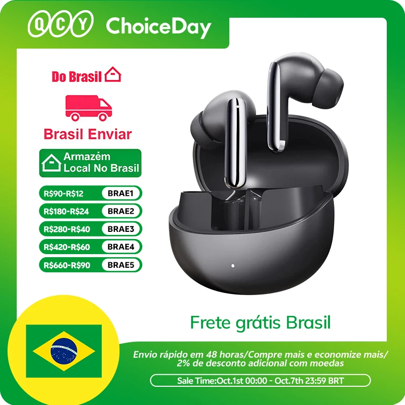 QCY MeloBuds Pro ANC Bluetooth 5.3 Fones de ouvido, ANC híbrido 46dB, Hi-Res, Earbuds LDAC, fones de ouvido 6 Mic, detecção intra-auricular 34H