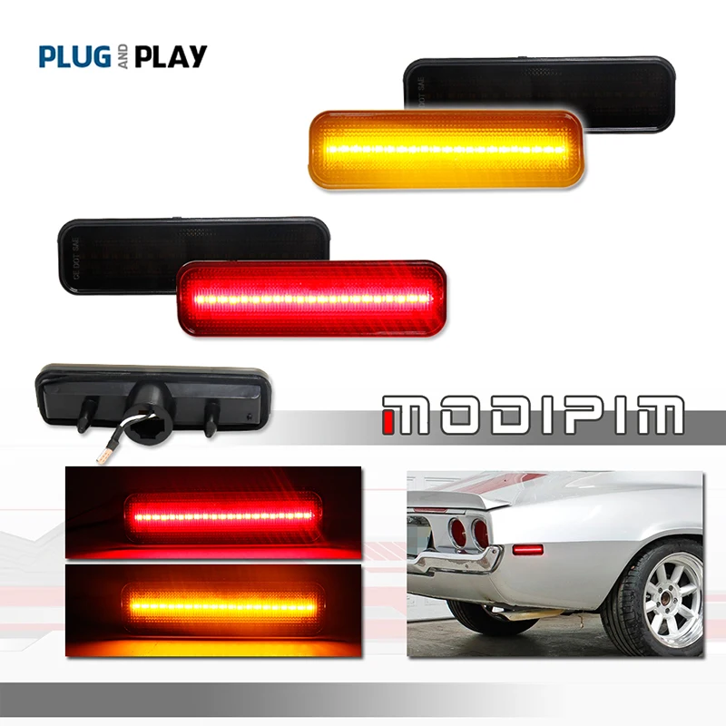 Car LED Front / Rear Bumper Side Marker Turn Signal Lights Parking Lights For Chevy Camaro 1970-1977 Fender Flare Lamps 12V T10