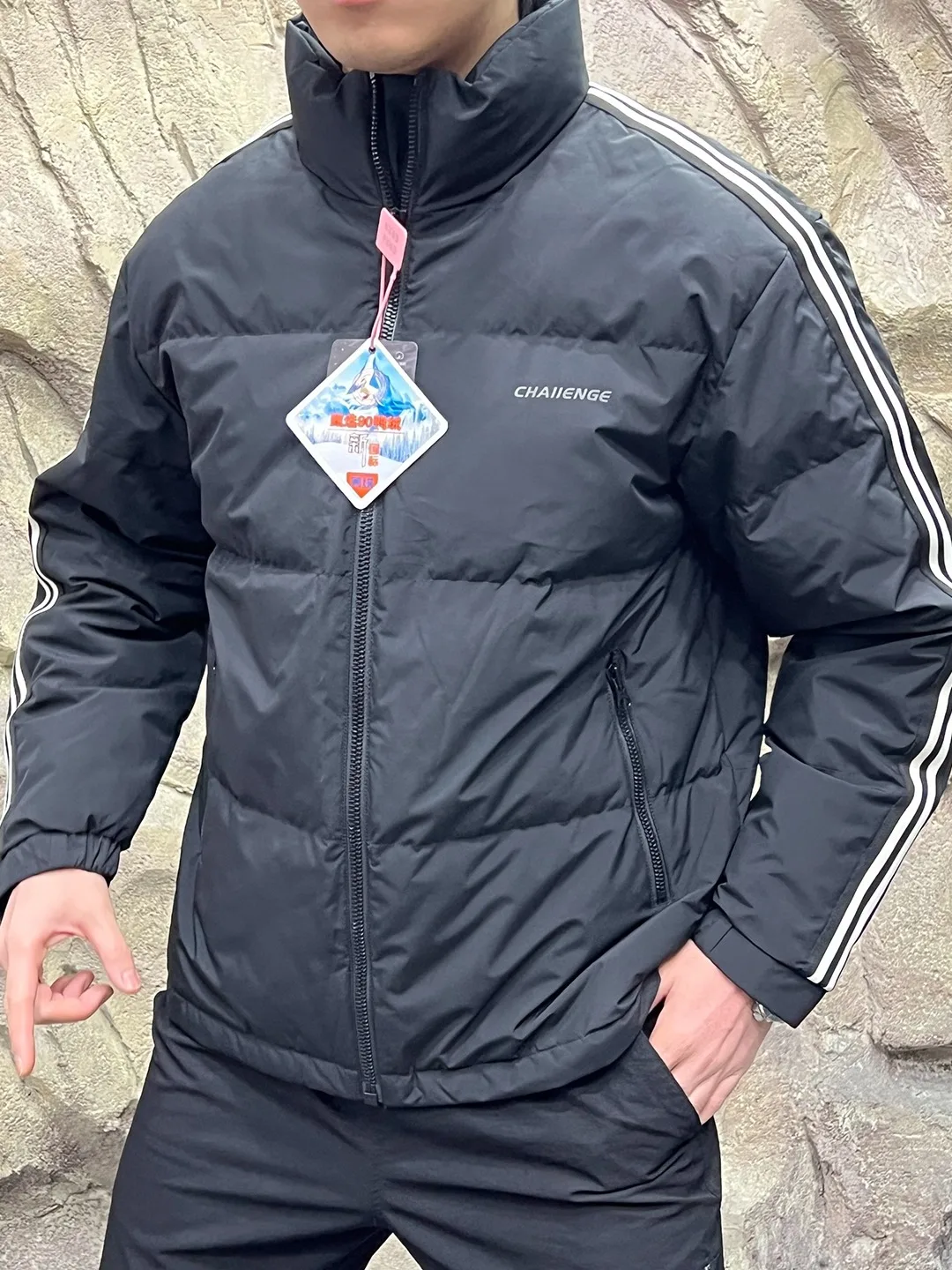 

Warm Outdoor Du down Jaet Men's Thiened 90% Du Feather Vesent Windproof Waterproof Large Fluffy down Coat for Winter