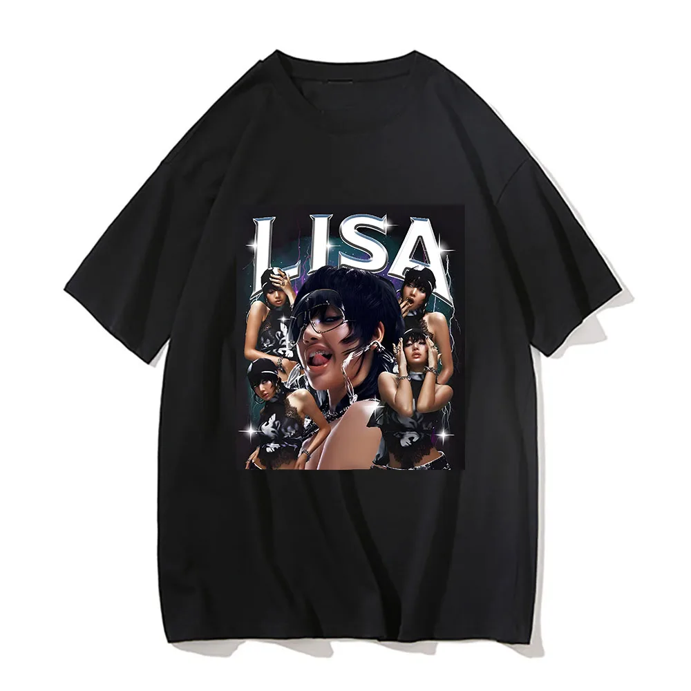 Hipster Lisa Rockstar 2024 New Song t-shirt uomo donna cotone stampa grafica t-shirt t-shirt allentate Top vestiti regalo di compleanno