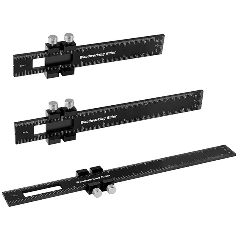 

A96I-Carpenter's Ruler, Precision Pocket Ruler, Metal Slide Rule,T-Shaped Marking Ruler, T-Rail Marking Measuring Ruler