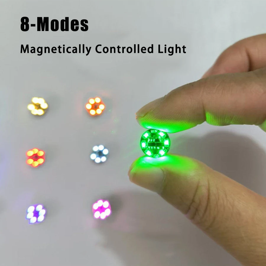 1pcs Miniature Magnectic Control LED Light 8 Mode Running Lights Flowing Lamp DIY Model Making For Robot/Cars/Building Materials