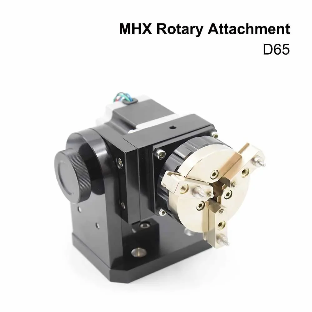 HAOJIAYI Drehgravuraufsatz mit Spannfutter, max. Durchmesser. 65 mm 125 mm für Laserbeschriftungsmaschine