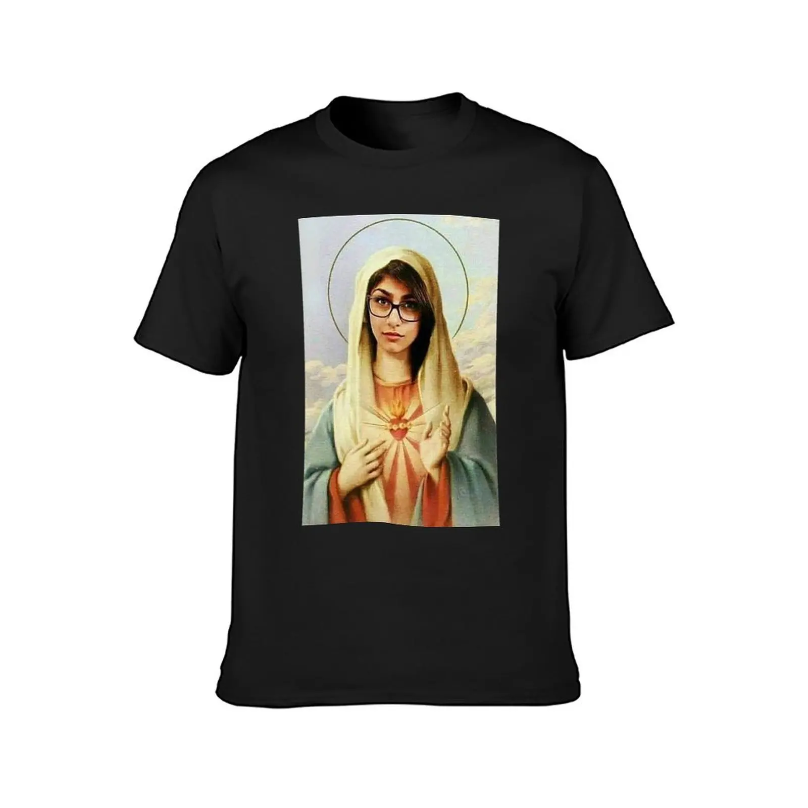 Virgin mary mia khalifa T-Shirt shirts graphic tees oversized plain summer top mens clothes