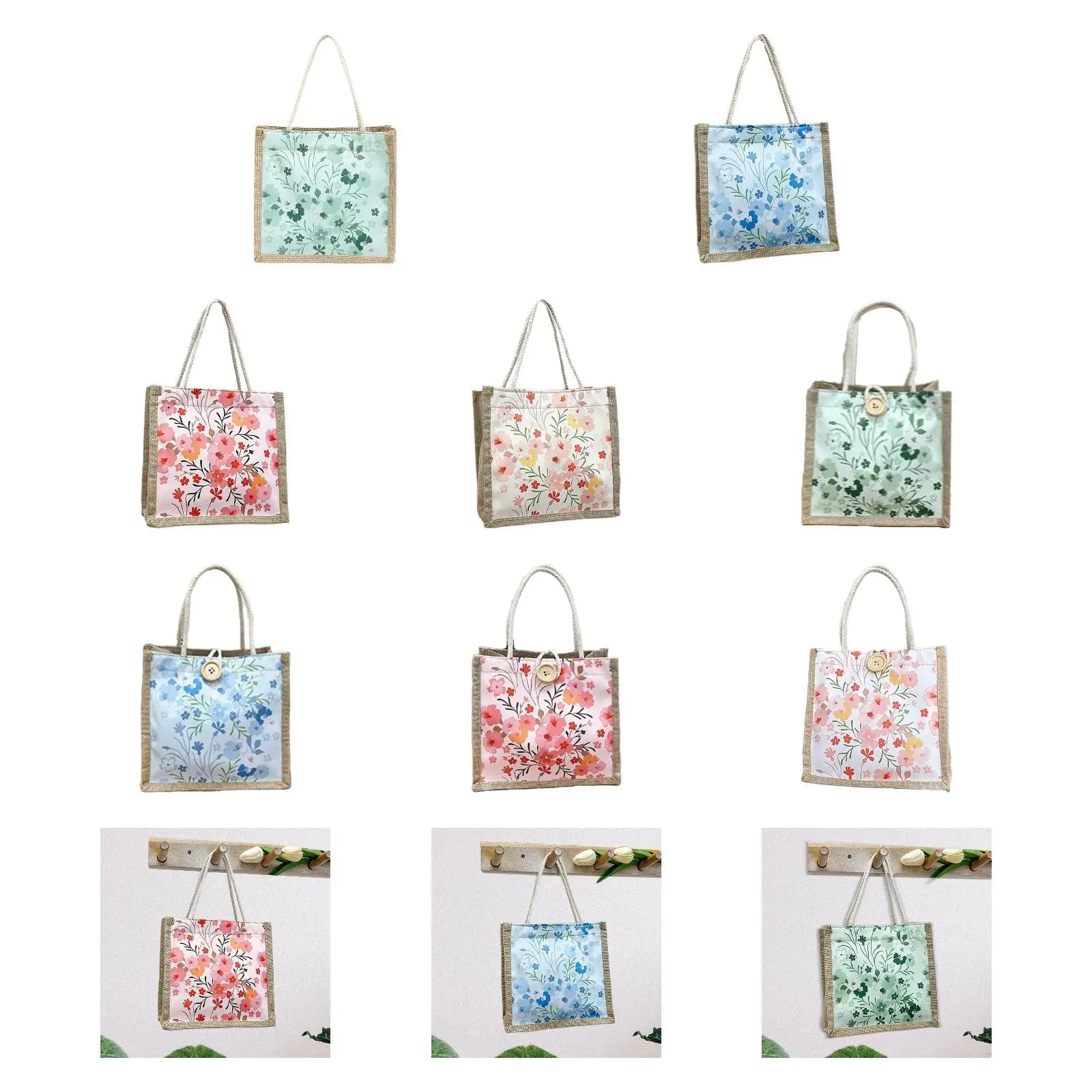 

Womens Tote Bag Shopping Bag Trendy Travel Purse Floral Pattern Large Capacity
