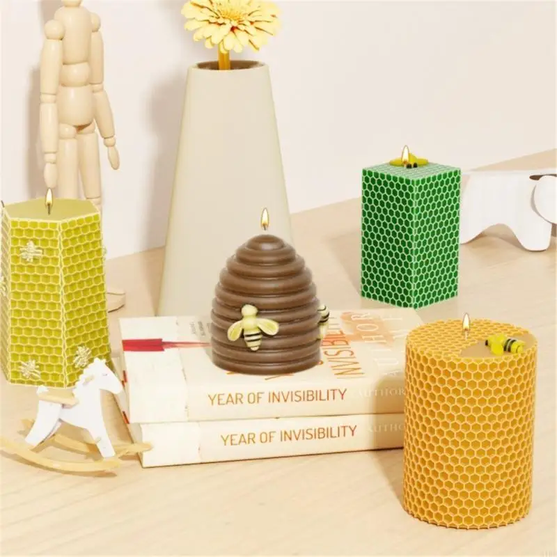 

Geometric Honeycomb Silicone Mold Square Soap Resin Plaster Mold Cylinder Cake Chocolate Making Decor