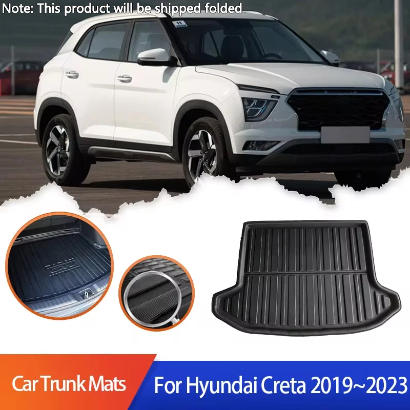 

Автомобильные коврики в багажник для Hyundai Creta IX25 SU2 2019 2020 2021 2022 2023, задние багажники, противоскользящие автомобильные аксессуары