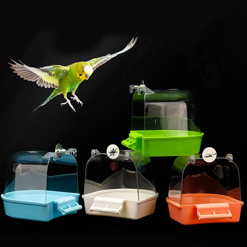 Hanging Bird Bath Box, Parakeet Shower Caged ,Parrot Bath Box Bird For Pet Brids For Canary, Budgerigar, Cockatiel,Parrots P5C2