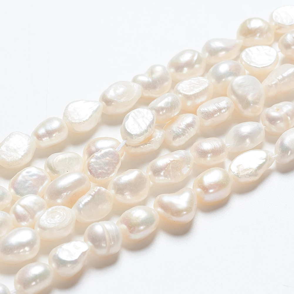 

5 Strand Natural Cultured Freshwater Pearl Beads Irregular Oval Shape Loose Beads for Jewelry Making DIY Bracelet Necklace