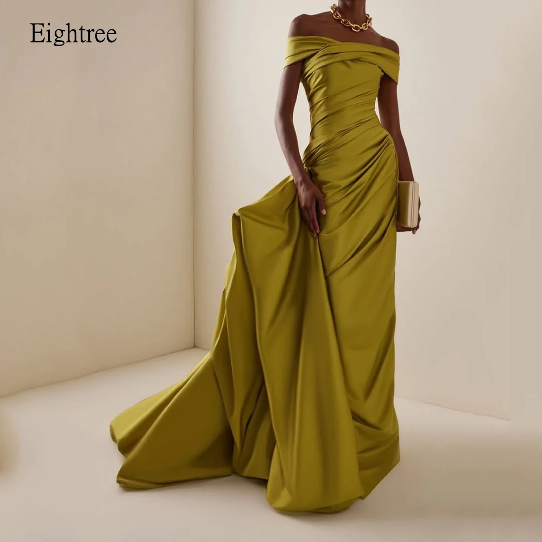 

Eightree Elegant Off The Shoulder Mermaid Formal Prom Gowns Side Tail Evening Dress Floor Length Party Dresses Customized