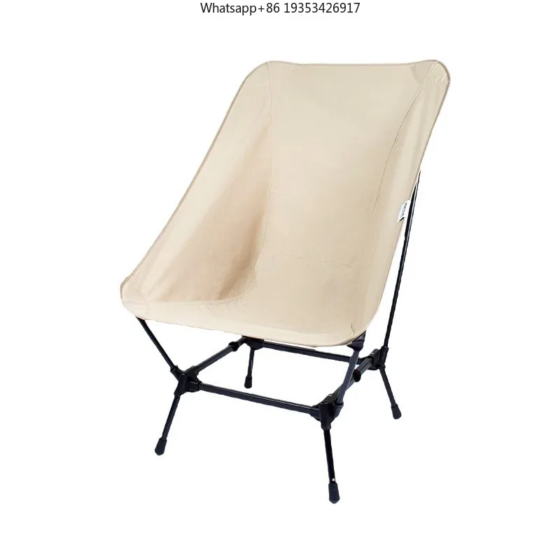 New natural outdoor camping ultra-light high-back moon chair suitable for khaki aluminum alloy 7075 folding lazy sofa chair