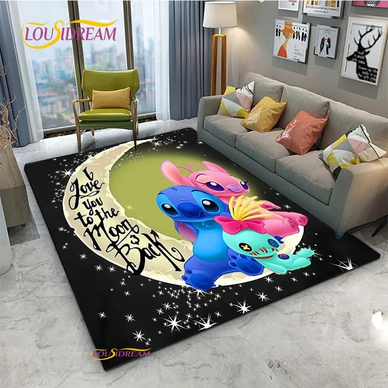 Disney Stitch Cartoon Anime Cute Carpet for Living Room Bedroom Rug Kitchen Door Kids Un-slip Floor Mats Alfombra Birthday gift