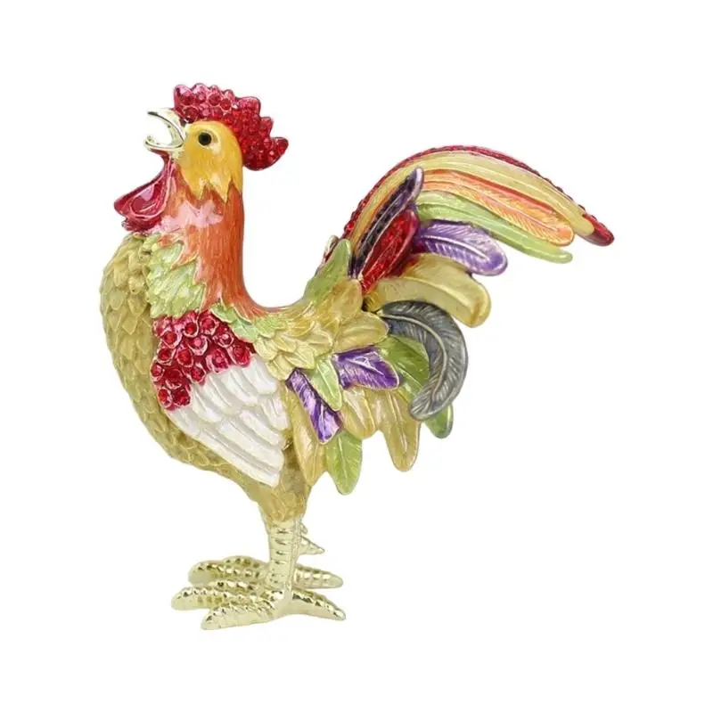 A52E Compact Rooster Shaped Decorative Box With Secure Closure For Valuables