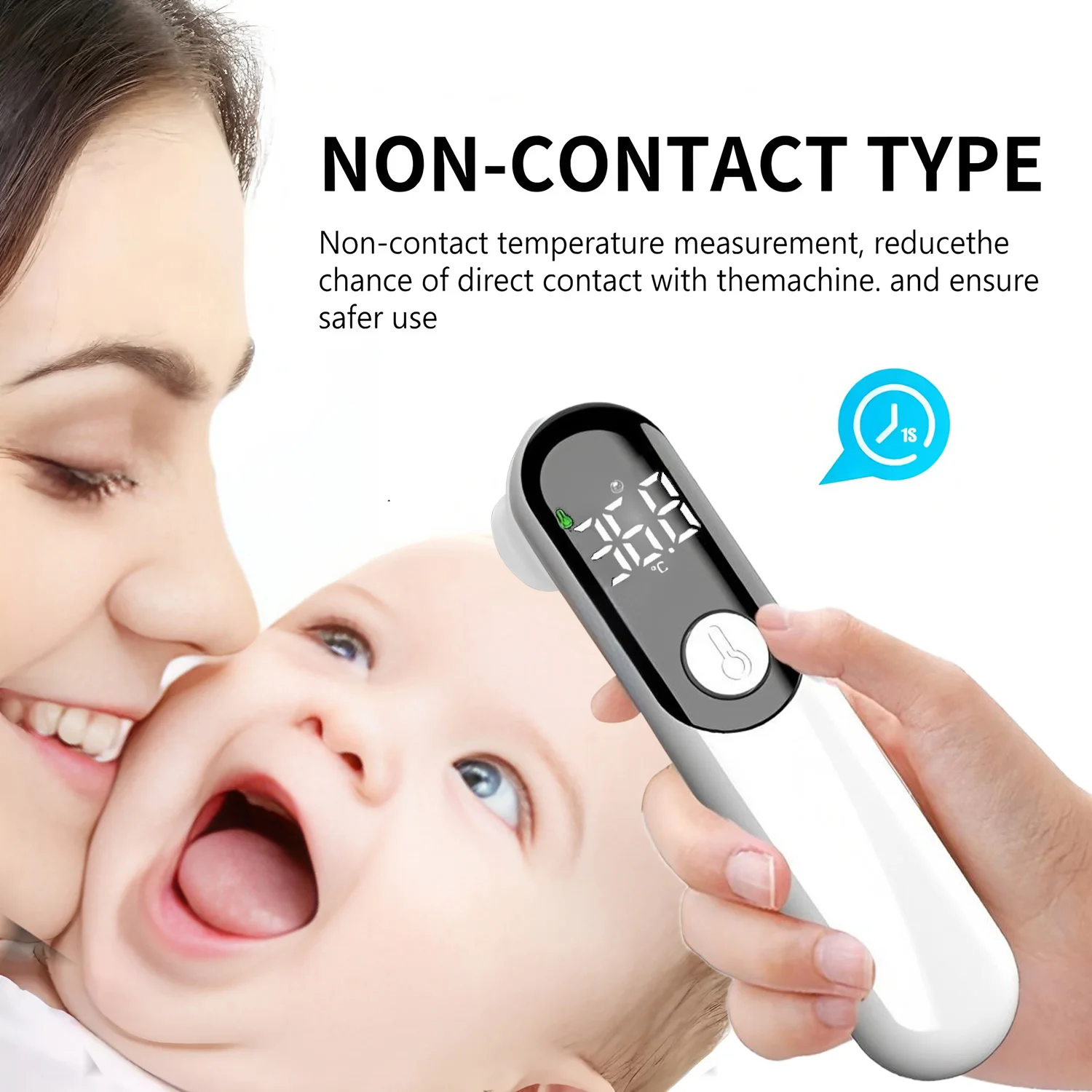 Portable Infrared Fever Thermometer Digital Infant Adult Non-contact Laser Body Temperature Ear Thermometer Finger Pulse Oximete