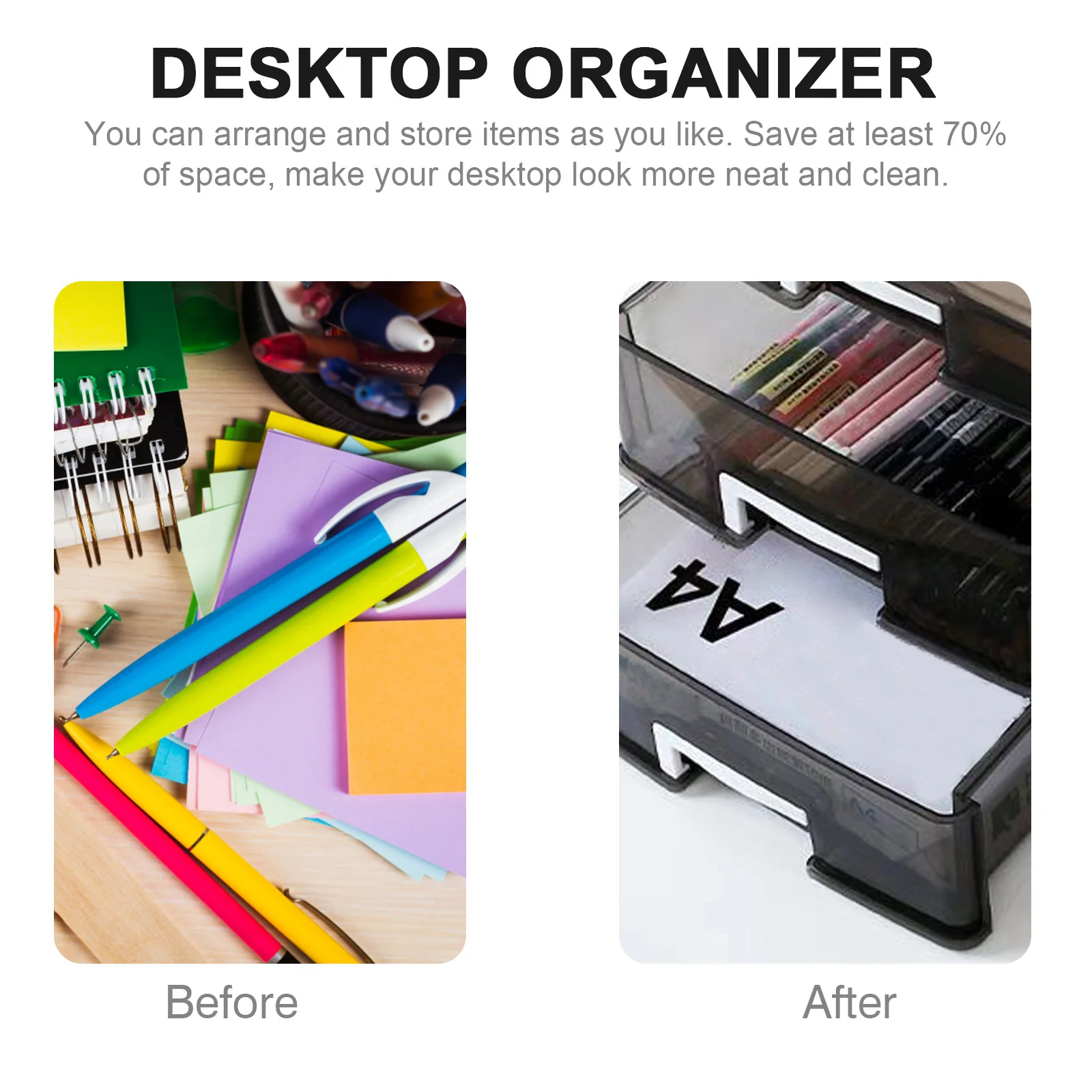 

Desktop Drawer Boxes Storage Organizer for Stationery Sundries Multi Layer Design Sturdy Wear Resistant Desk
