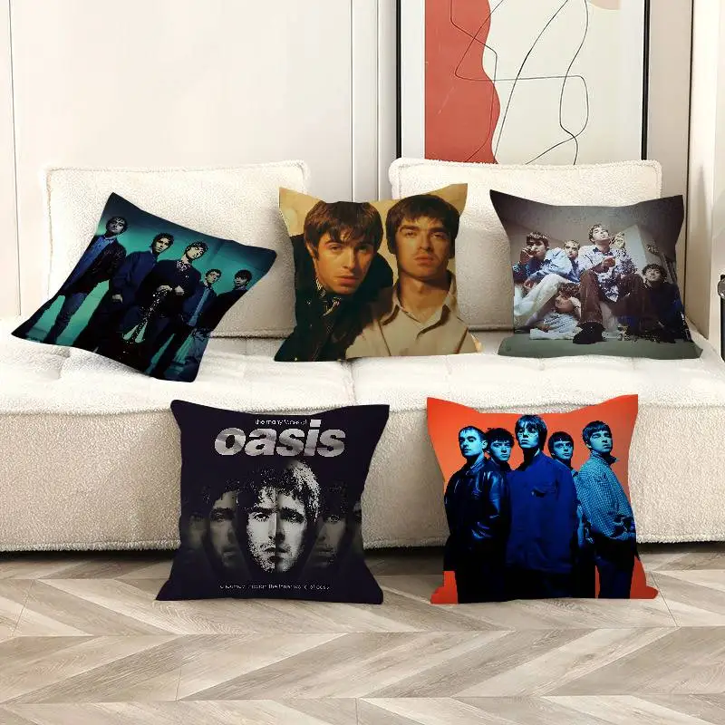 O-Oasis Band Pillow Covers Cartoon Sofa Decorative Home Double-sided Printing Short Plush Cute Cushion Cover