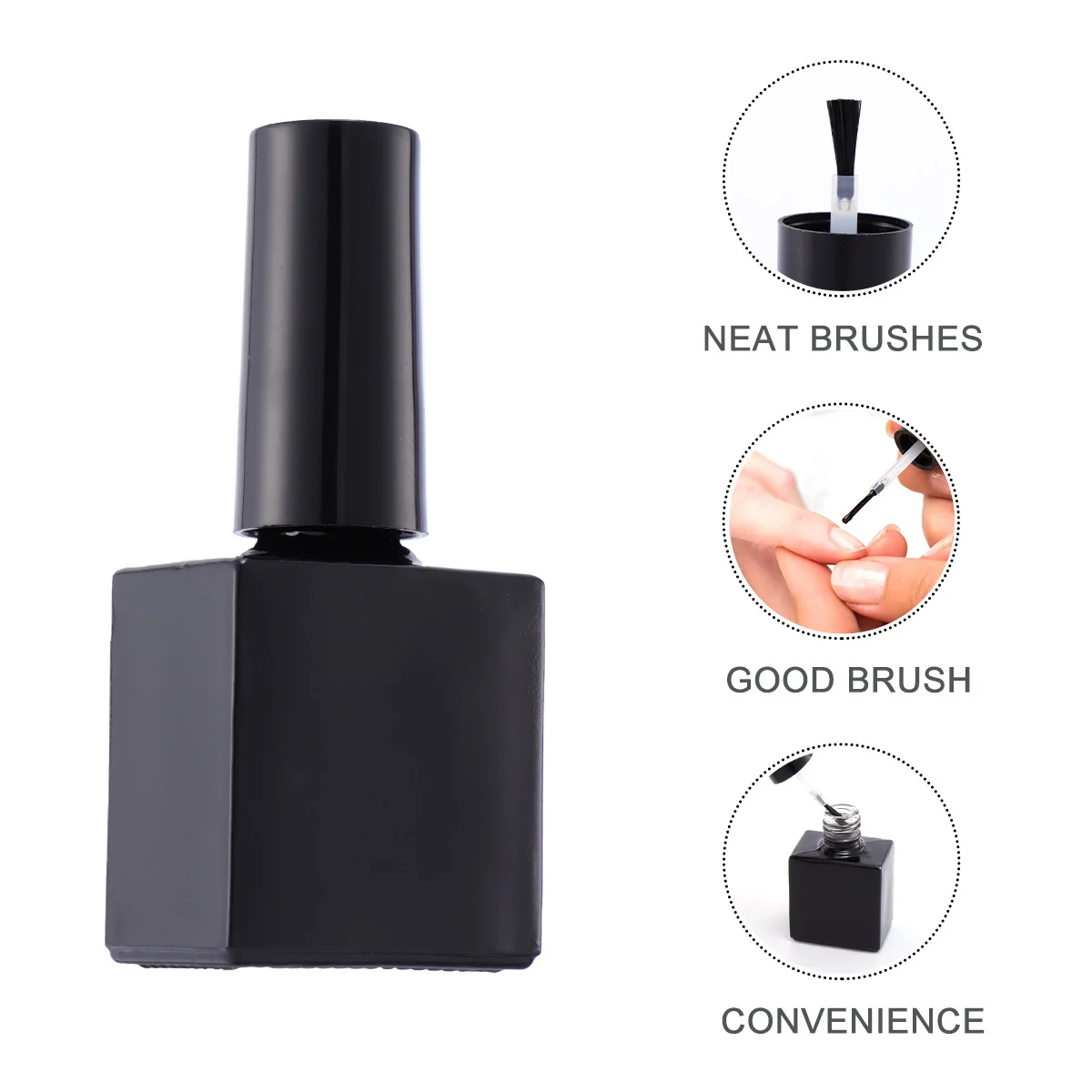 

12Pcs 10Ml Empty Nail Polish Glass Bottles Reusable Container with Cap Brush Easy to Use for Travel Performance