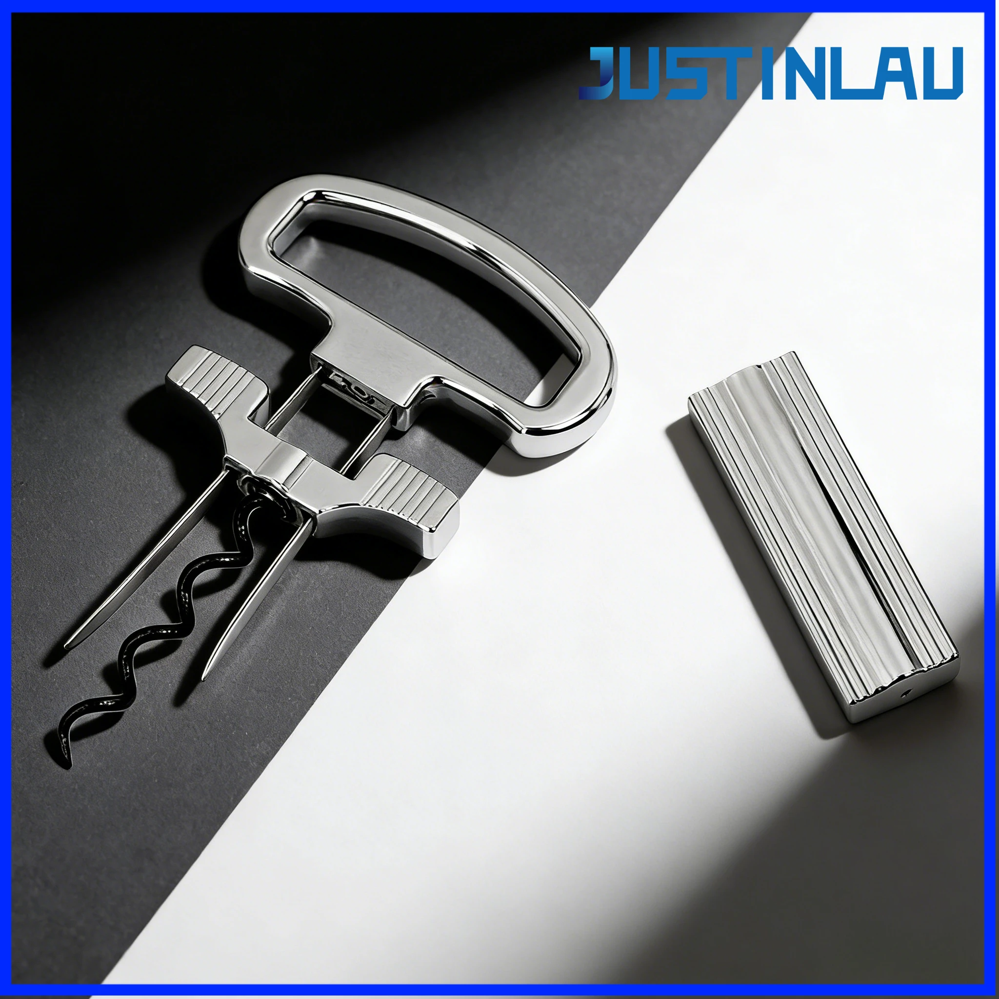 JUSTINLAU 2-in-1 Wine Bottle Opener Stainless Steel Open The Wine Cork Household Wine Stopper Clamp Steel Needle Bottle Opener